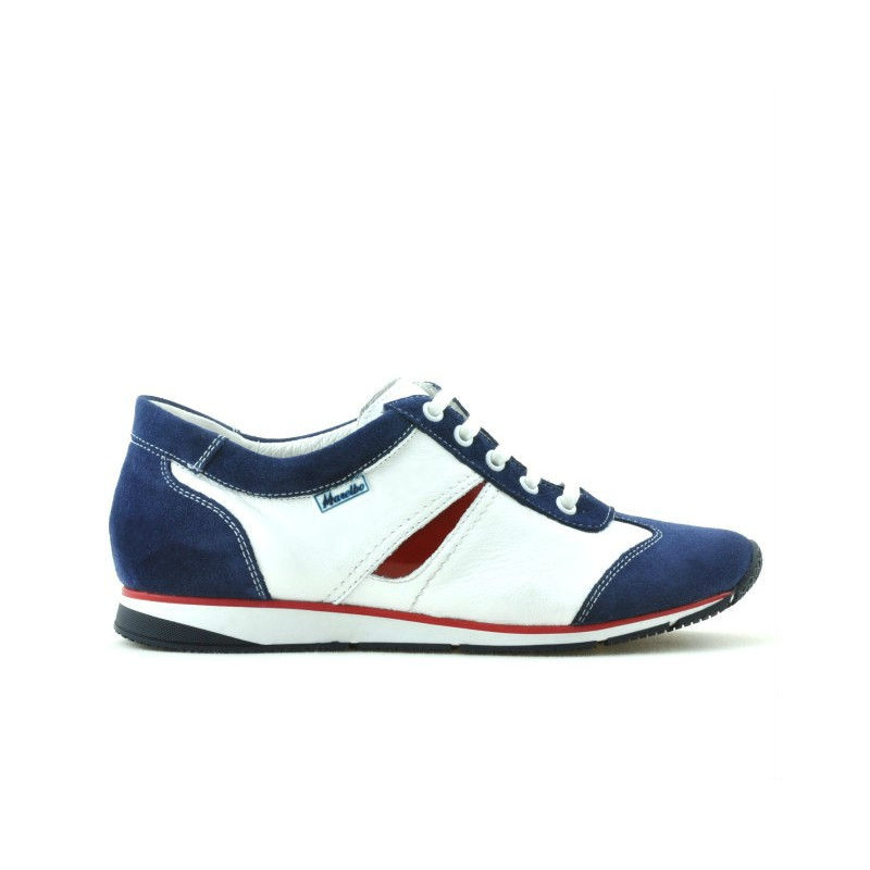 Damskie buty sportowe 196 indygo welur+białe
