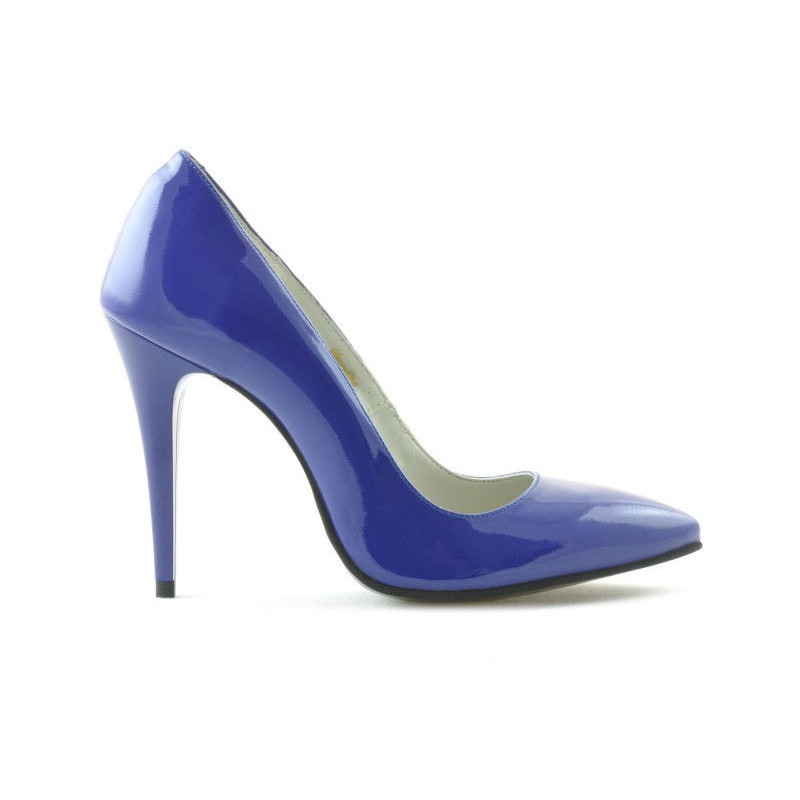 Eleganckie buty damskie 1241 lakierowane niebieskie