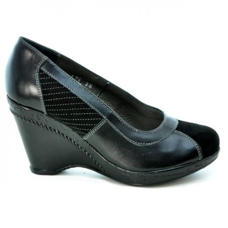 Damskie buty casual 174 czarne łączone