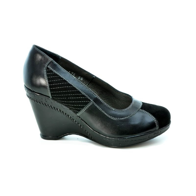 Damskie buty casual 174 czarne łączone