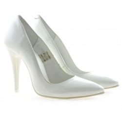 Eleganckie buty damskie 1241 lakierowane białe