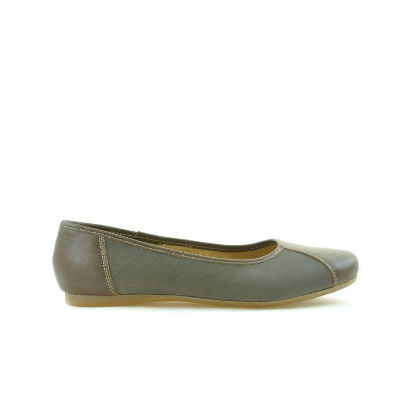 Damskie baleriny 183 cappuccino kombinowane
