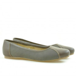 Damskie baleriny 183 cappuccino kombinowane