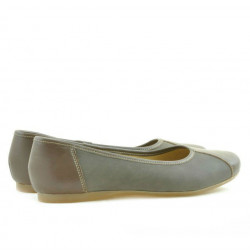 Damskie baleriny 183 cappuccino kombinowane