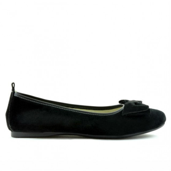 Baleriny damskie 638 czarny welur