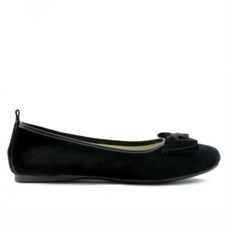 Baleriny damskie 638 czarny welur