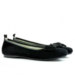 Baleriny damskie 638 czarny welur