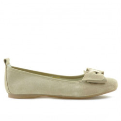 Baleriny damskie 638 piasek welur