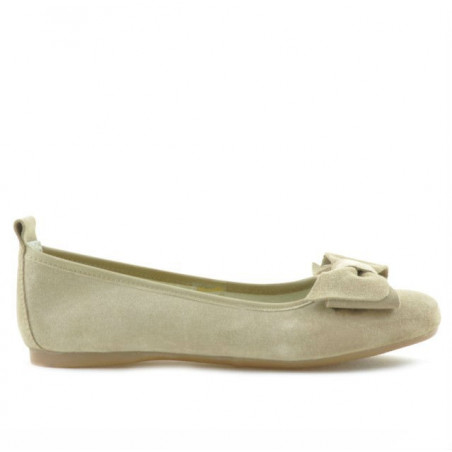Baleriny damskie 638 piasek welur