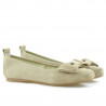 Baleriny damskie 638 piasek welur