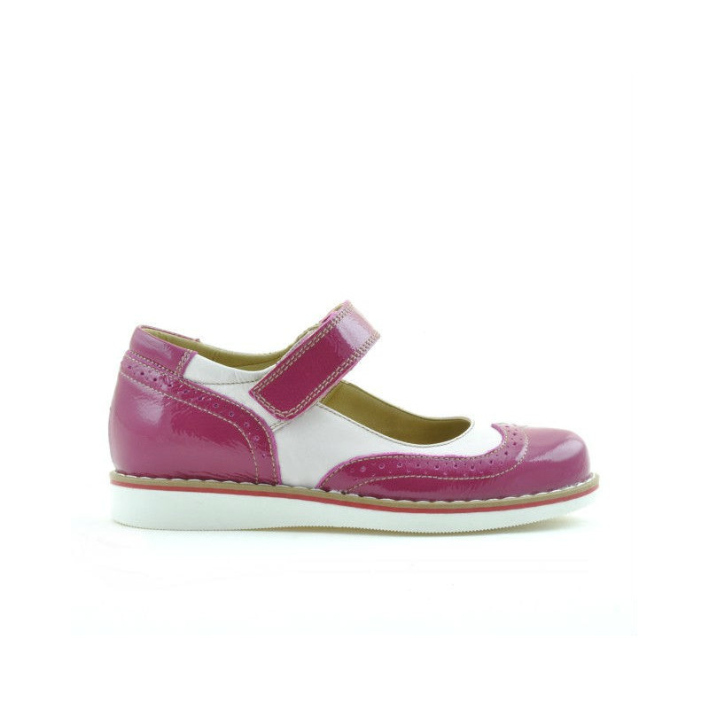 Buty dziecięce 153 lakierowane fuksja kombinowany