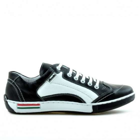 Buty sportowe młodzieżowe 307 czarne+białe