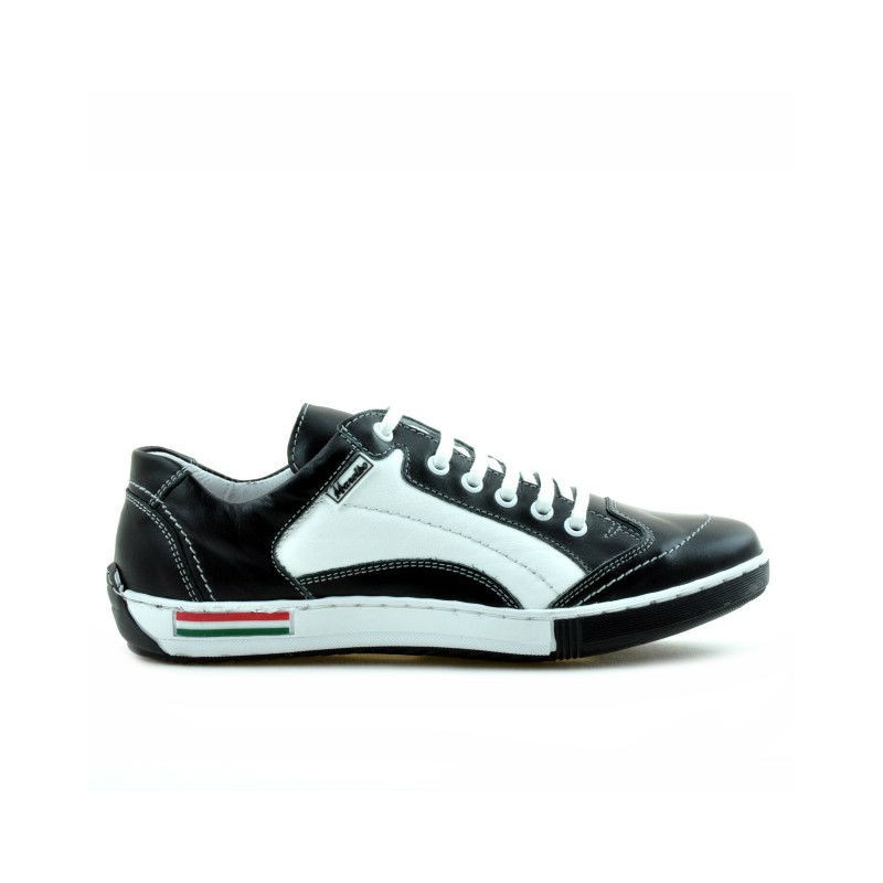 Buty sportowe młodzieżowe 307 czarne+białe
