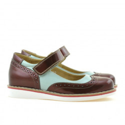 Buty dziecięce 153 bordo lakierowane kombinowane
