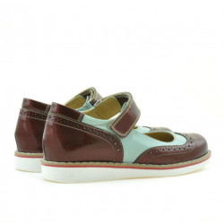 Buty dziecięce 153 bordo lakierowane kombinowane