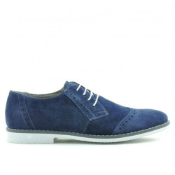 Casualowe / eleganckie buty męskie 746 indigo welur
