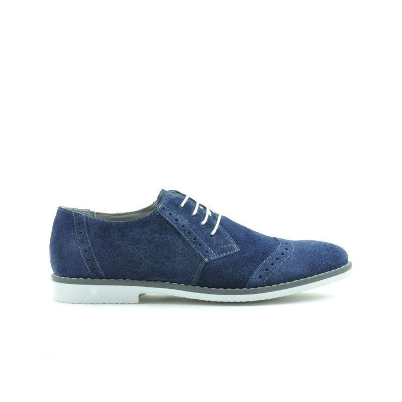 Casualowe / eleganckie buty męskie 746 indigo welur