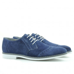 Casualowe / eleganckie buty męskie 746 indigo welur