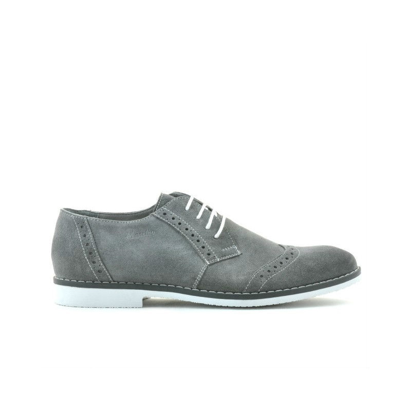 Szare zamszowe buty casual/eleganckie dla mężczyzn 746