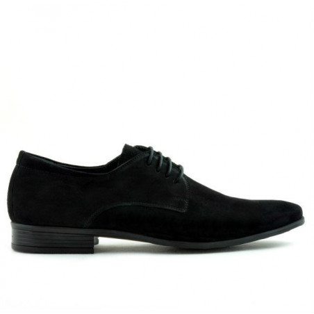 Eleganckie buty męskie 786 czarny welur