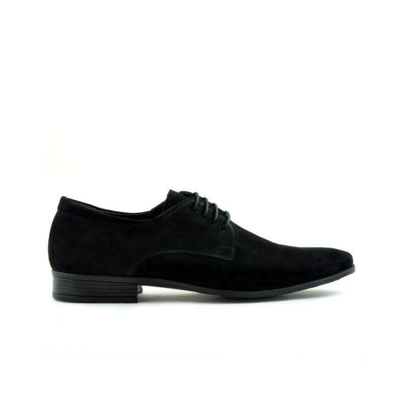 Eleganckie buty męskie 786 czarny welur