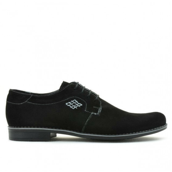 Casualowe / eleganckie męskie buty 730 czarny zamsz