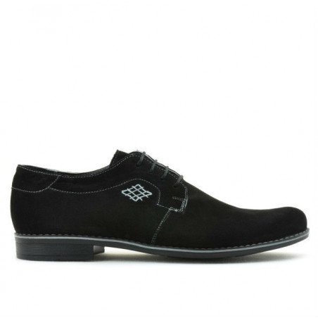 Casualowe / eleganckie męskie buty 730 czarny zamsz