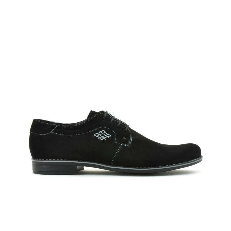 Casualowe / eleganckie męskie buty 730 czarny zamsz