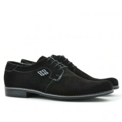 Casualowe / eleganckie męskie buty 730 czarny zamsz