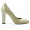 Eleganckie buty damskie 1214 lakierowane beżowe