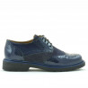 Damskie buty casual 663 lakierowane w kolorze indygo kombinowane