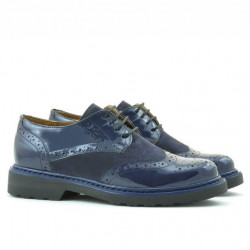 Damskie buty casual 663 lakierowane w kolorze indygo kombinowane
