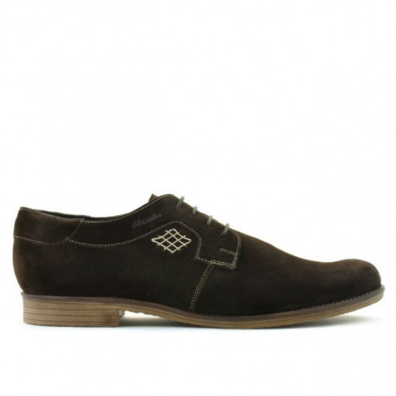 Casual / eleganckie buty męskie (duże rozmiary) 730m cafe zamsz