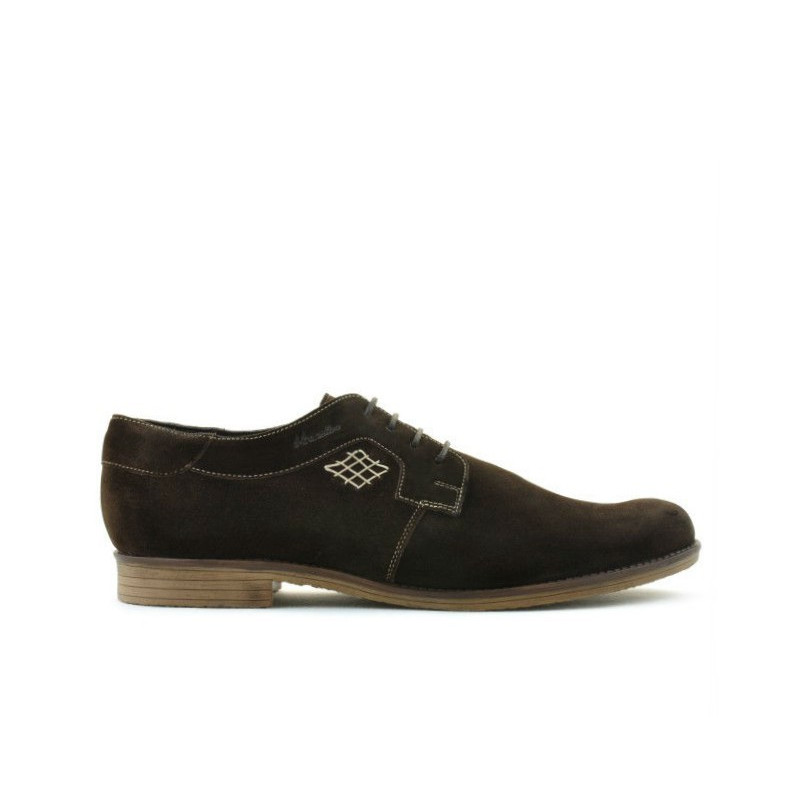 Casual / eleganckie buty męskie (duże rozmiary) 730m cafe zamsz