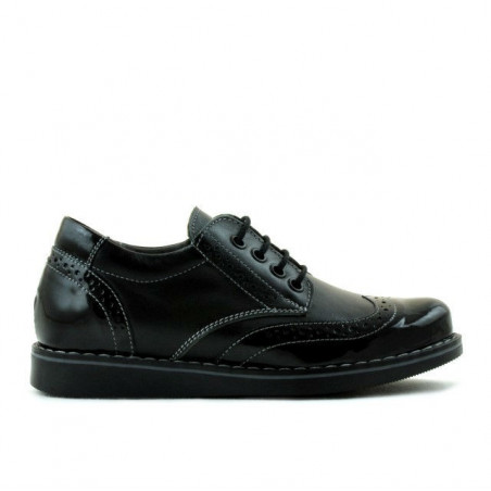 Dziecięce buty 154 czarna lakierowana kombinacja