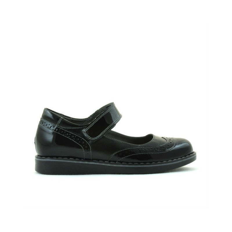 Buty dziecięce 153 lakierowane czarne kombinowane