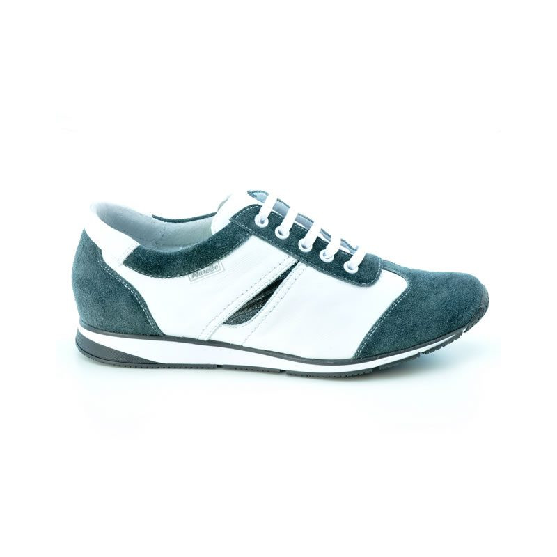 Damskie buty sportowe 196 szary welur+białe