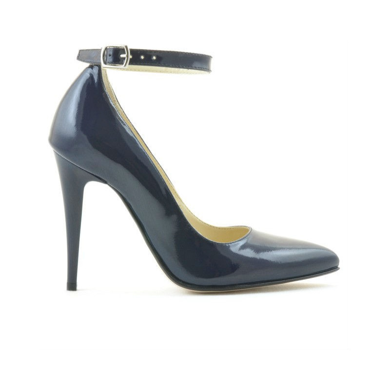 Eleganckie buty damskie 1247 lakier indygo