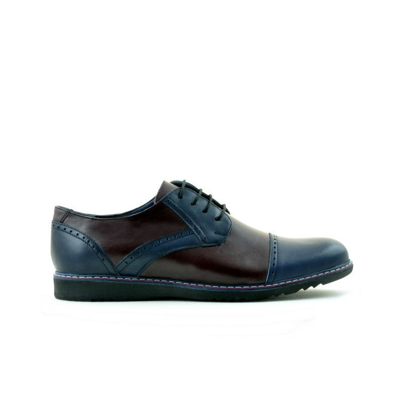 Casualowe buty męskie 811 indygo+bordo