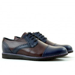 Casualowe buty męskie 811 indygo+bordo