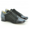 Damskie buty casual 645 lakierowane czarno połączone
