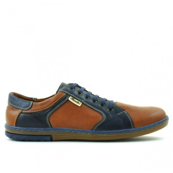 Buty sportowe męskie 869 brązowe+indygo
