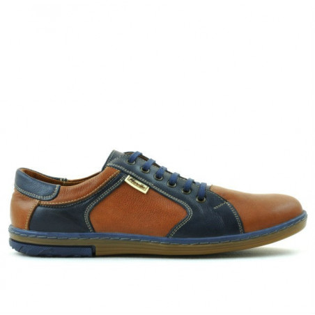 Buty sportowe męskie 869 brązowe+indygo