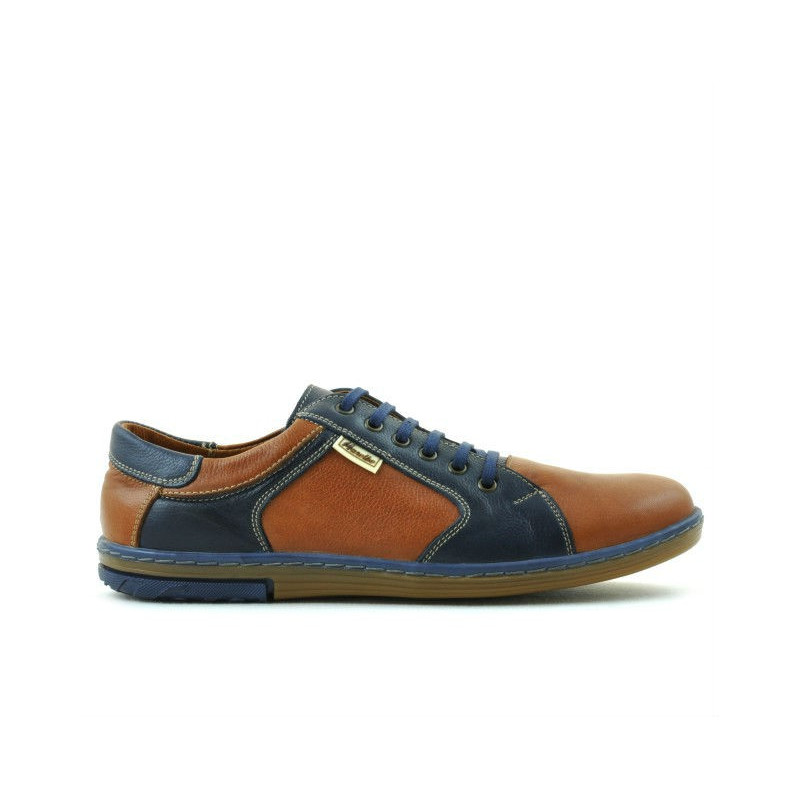 Buty sportowe męskie 869 brązowe+indygo
