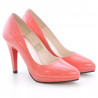 Damskie eleganckie buty 1233 lakierowane czerwone koralowe
