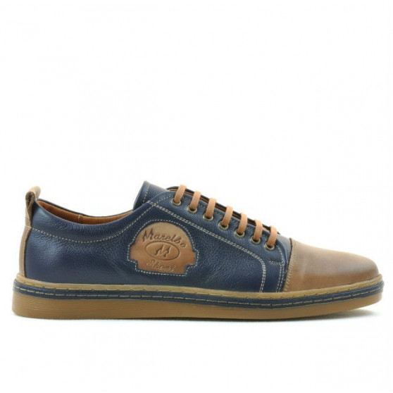 Buty casual / sportowe męskie 766 indygo+brązowe
