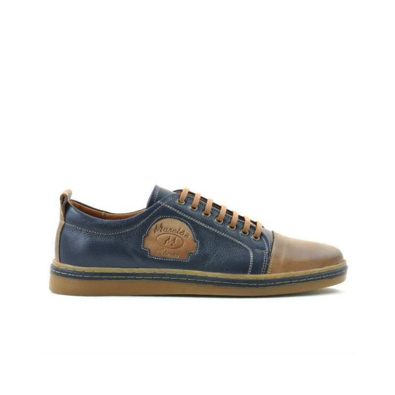 Buty casual / sportowe męskie 766 indygo+brązowe
