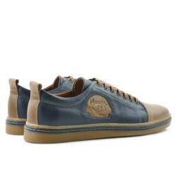 Buty casual / sportowe męskie 766 indygo+brązowe