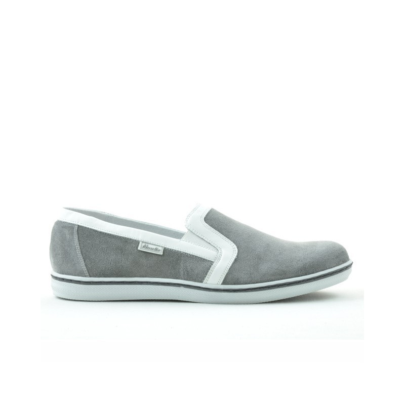 Casualowe buty męskie 870 szary welur