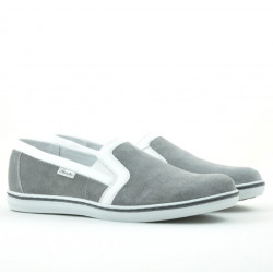 Casualowe buty męskie 870 szary welur